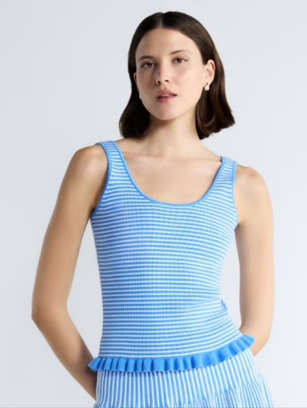 Free Assembly Striped Knit Tank Top Size:L NWT